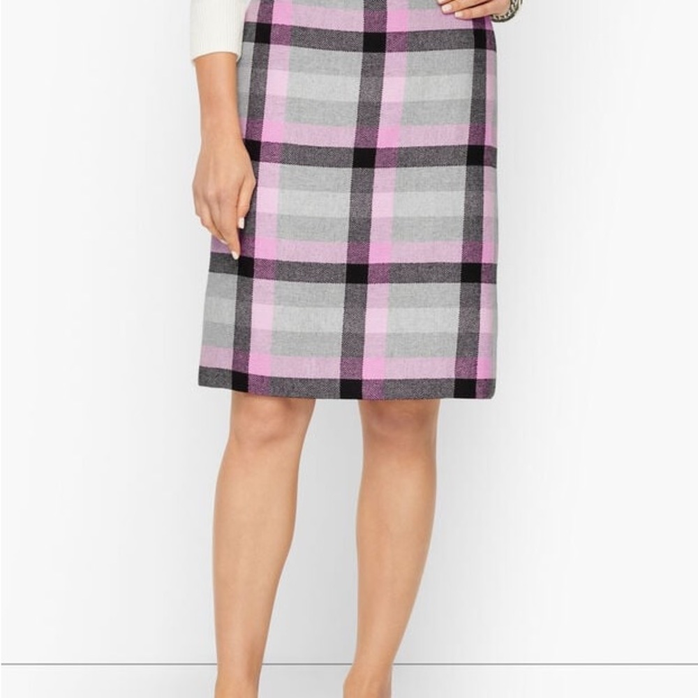 Talbots Dreamy Plaid A-Line Wool Skirt / Size: 16, Purple, Gray / NWT - Picture 6 of 6